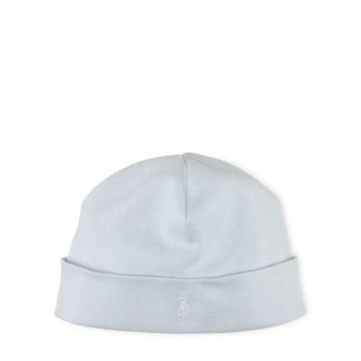 Ralph Lauren Cotton Interlock Hat Pearl Blue
