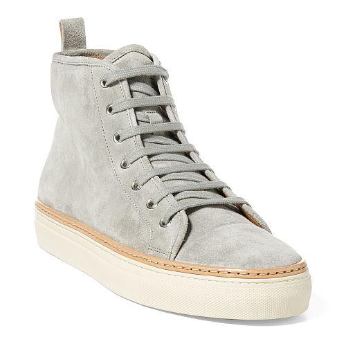 Ralph Lauren Jeromy Ii Suede Sneaker Cemento
