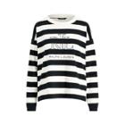 Ralph Lauren Logo Striped Terry T-shirt Cream/polo Black