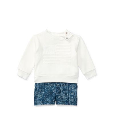 Ralph Lauren Flag Pullover & Short Set Nevis 3m