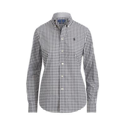 Ralph Lauren Slim Fit Gingham Poplin Shirt Black Check