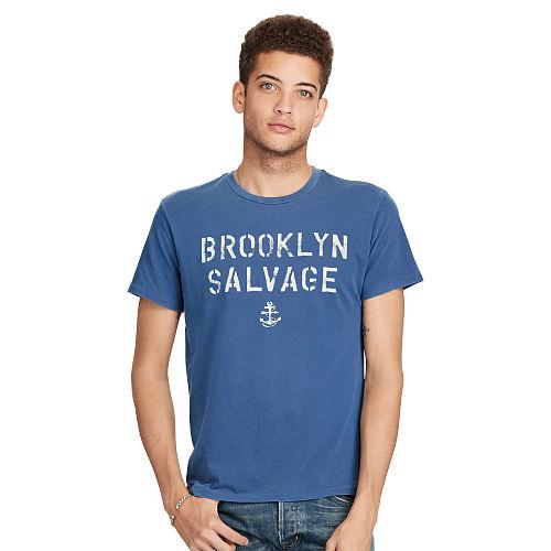 Ralph Lauren Denim & Supply Cotton Jersey Graphic Tee Fairfax Blue