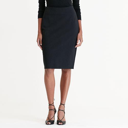 Ralph Lauren Lauren Petite Ponte Pencil Skirt Black
