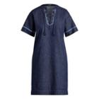 Ralph Lauren Lace-up Denim Shift Dress Spring Blue Wash 2p