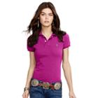 Polo Ralph Lauren Skinny Fit Cotton Mesh Polo Bright Magenta