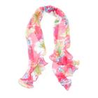 Ralph Lauren Lauren Leandra Ruffled Chiffon Scarf Bold Pink