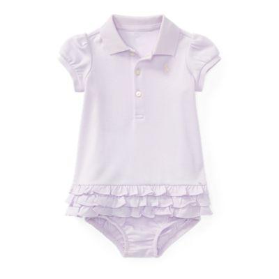 Ralph Lauren Ruffled Polo Dress & Bloomer Summer Lilac 9m