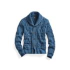 Ralph Lauren Indigo Cotton Shawl Cardigan Indigo