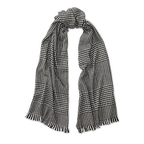 Ralph Lauren Lauren Oversized Glen Plaid Scarf Black/ Cream Glencheck