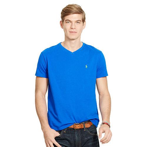 Polo Ralph Lauren Cotton Jersey V-neck T-shirt Pacific Royal
