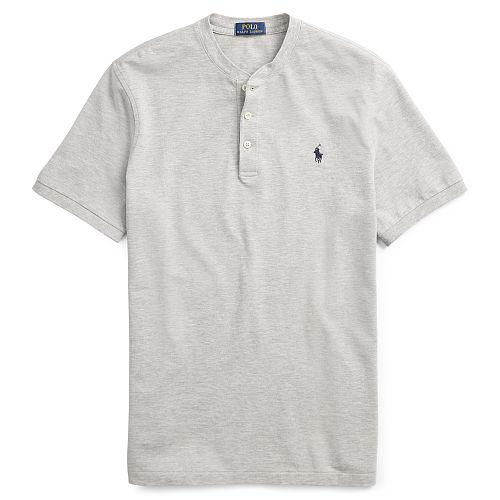 Polo Ralph Lauren Custom Fit Cotton Mesh Henley Spring Heather