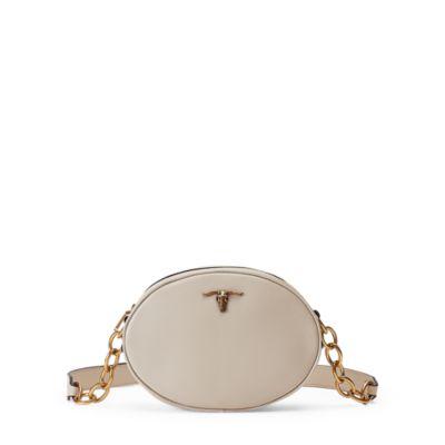 Ralph Lauren Steer-head Leather Crossbody Cream