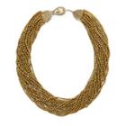 Ralph Lauren Multi-strand Beaded Necklace Gld/blk