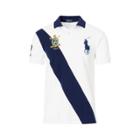 Ralph Lauren Slim Fit Mesh Polo Shirt White/newport Navy Sash