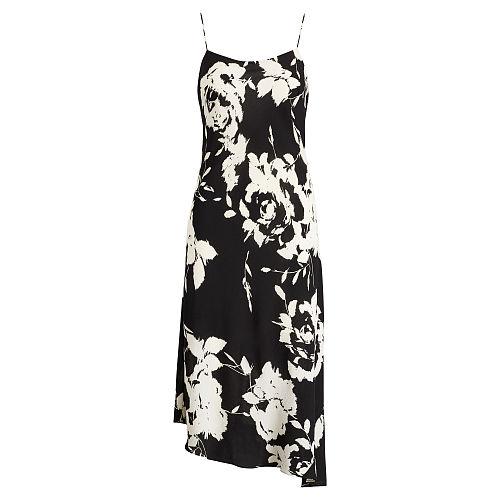 Ralph Lauren Lauren Floral-print Crepe Slip Dress Black-cream