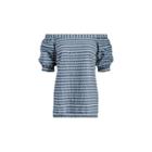 Ralph Lauren Striped Off-the-shoulder Top Blue/white Multi