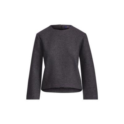 Ralph Lauren Boxy Wool-blend Top Onyx Heather