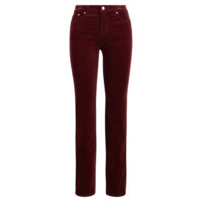 Ralph Lauren Straight Curvy Corduroy Jean Red Sangria