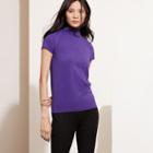 Ralph Lauren Lauren Jersey Short-sleeve Turtleneck Purple