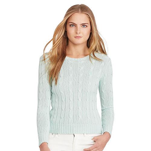 Polo Ralph Lauren Cable-knit Crewneck Sweater Foster Green