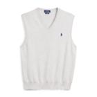 Ralph Lauren Cotton V-neck Sweater Vest Light Grey Heather
