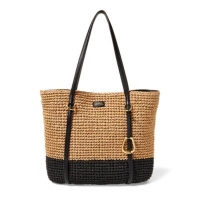 Ralph Lauren Straw Tote Natural/black Base