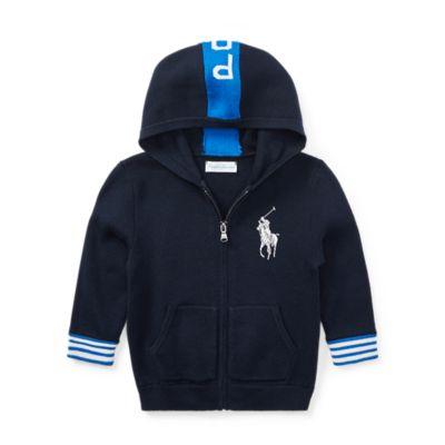Ralph Lauren Big Pony Cotton Hoodie Hunter Navy/spa Royal 6m