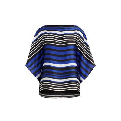 Ralph Lauren Striped Satin Dolman Top Multi
