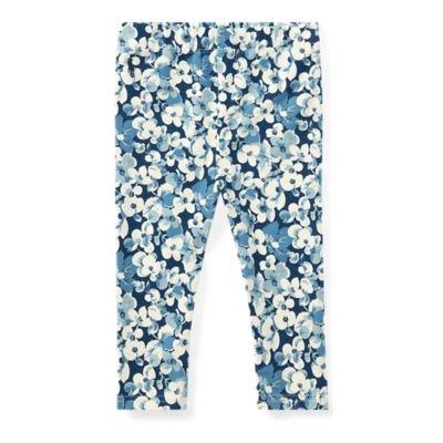 Ralph Lauren Floral Stretch Jersey Legging Blue/cream Multi 6m