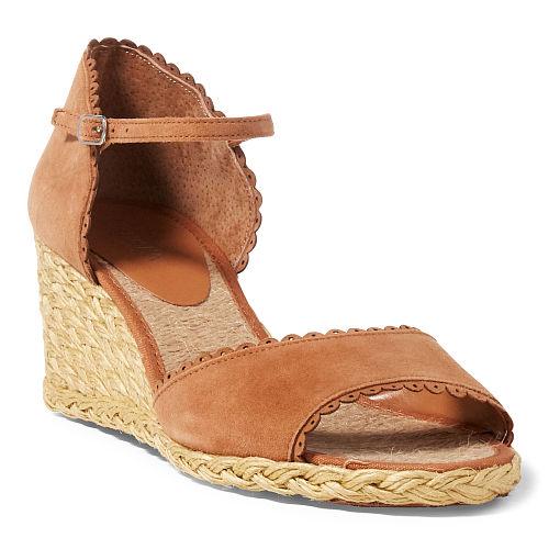 Ralph Lauren Lauren Chrissie Suede Espadrille Tan