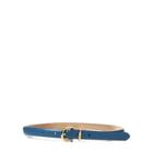 Ralph Lauren Stirrup Leather Skinny Belt Blue