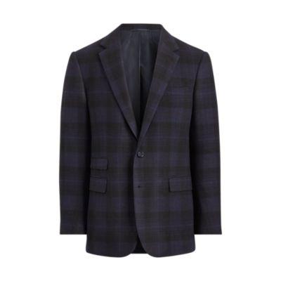 Ralph Lauren Gregory Plaid Sport Coat Dark Navy And Bright Navy