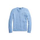 Ralph Lauren Cable-knit Cashmere Sweater Soft Royal Heather