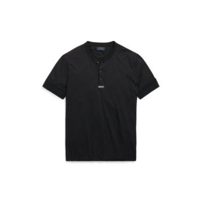 Ralph Lauren Cotton Jersey Henley Shirt Polo Black