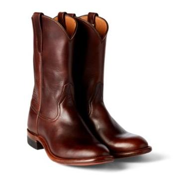 Ralph Lauren Leather Dress Roper Boot Dark Brown