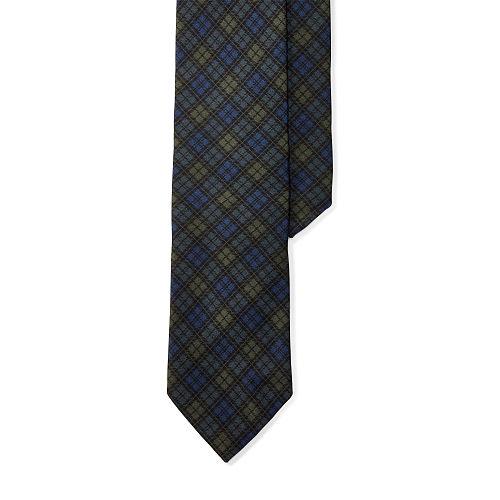 Polo Ralph Lauren Plaid Silk Twill Narrow Tie Brown/green