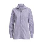 Ralph Lauren Capri Striped Cotton Shirt White/purple
