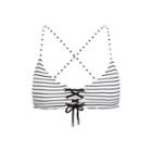 Ralph Lauren Lace-up-front Bikini Top White And Black