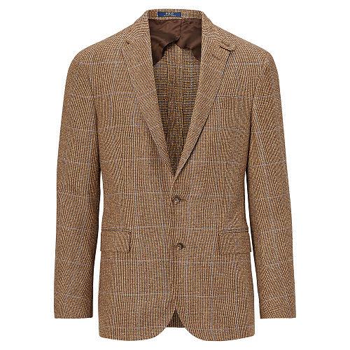 Polo Ralph Lauren Polo Tick-weave Suit Jacket Brown And Tan W Blue