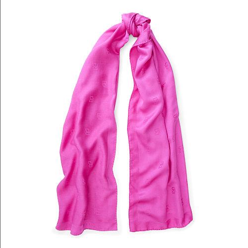 Ralph Lauren Rl Silk-wool Scarf Fuchsia