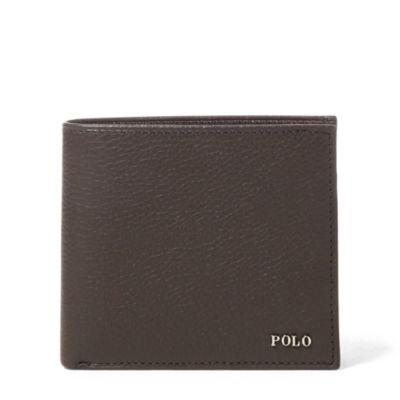 Ralph Lauren Metal-plaque Leather Billfold Dark Brown