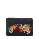 Ralph Lauren Dragon Canvas Mini Zip Pouch Indigo Blu