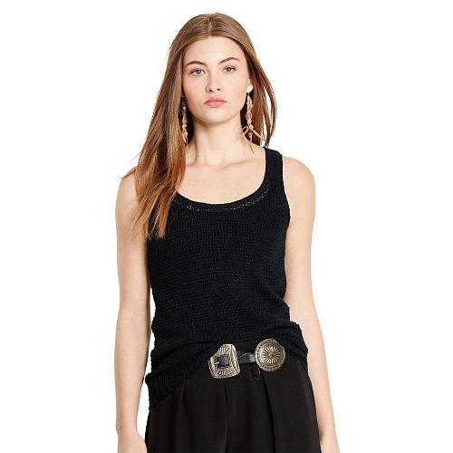 Polo Ralph Lauren Scoopneck Linen Tank Black