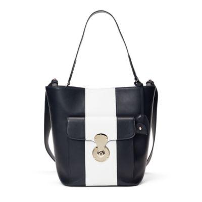 Ralph Lauren The Striped Rl Bucket Bag Rl Navy