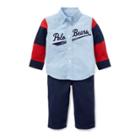 Ralph Lauren Oxford Shirt & Pant Set Bsr Blue 3m