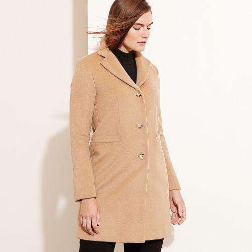 Ralph Lauren Lauren Woman Wool-blend 3-button Coat Camel