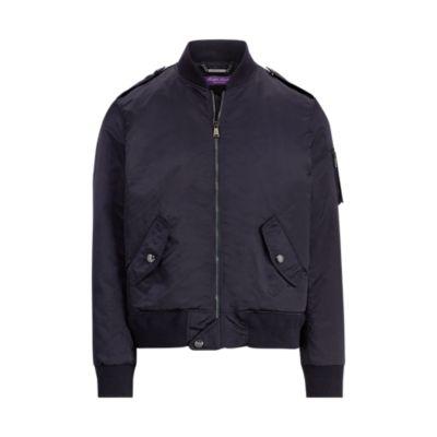 Ralph Lauren Satin Bomber Jacket Classic Chairman Navy