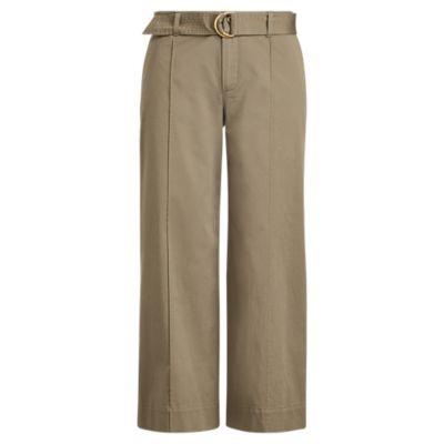 Ralph Lauren Cropped Twill Wide-leg Pant Sage Moss
