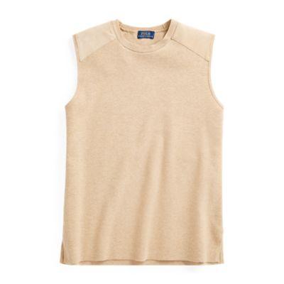 Ralph Lauren Knit Sleeveless Sweater Camel Melange