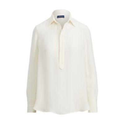 Ralph Lauren Silk Georgette Blouse Trophy Cream